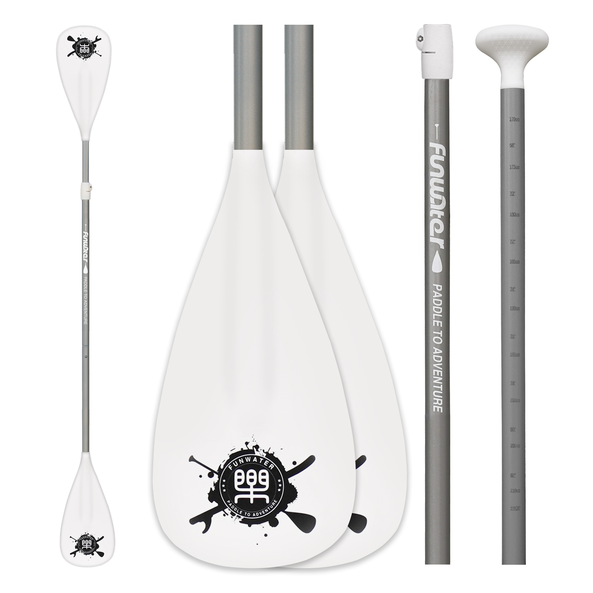 A single, double-use white oar